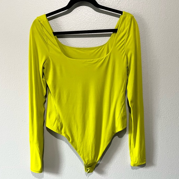 lululemon athletica Tops - LULULEMON-NEW Bright Yellow Long Sleeve Bodysuit Size L